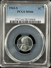 1943-S  1C  Lincoln Wheat One Cent  PCGS MS66  58318868