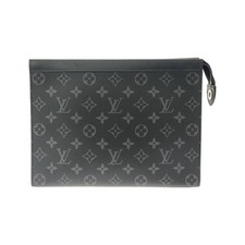 Authentic Louis Vuitton Monogram Eclipse Pochette Voyage MM M61692 Bag 230-...