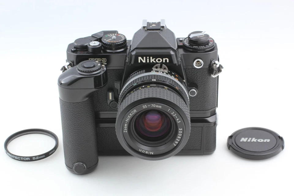 ⏯️Honeycomb [N COMO NUEVO / MD-12] Cuerpo de cámara fotográfica Nikon FE2 negro Ai-S 35-70 mm JAPÓN Foto 3 de 4