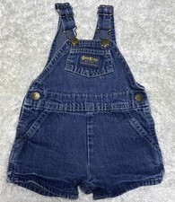 Vintage Oshkosh B'gosh overalls 12 M Baby Toddler Child Blue Denim Made In USA