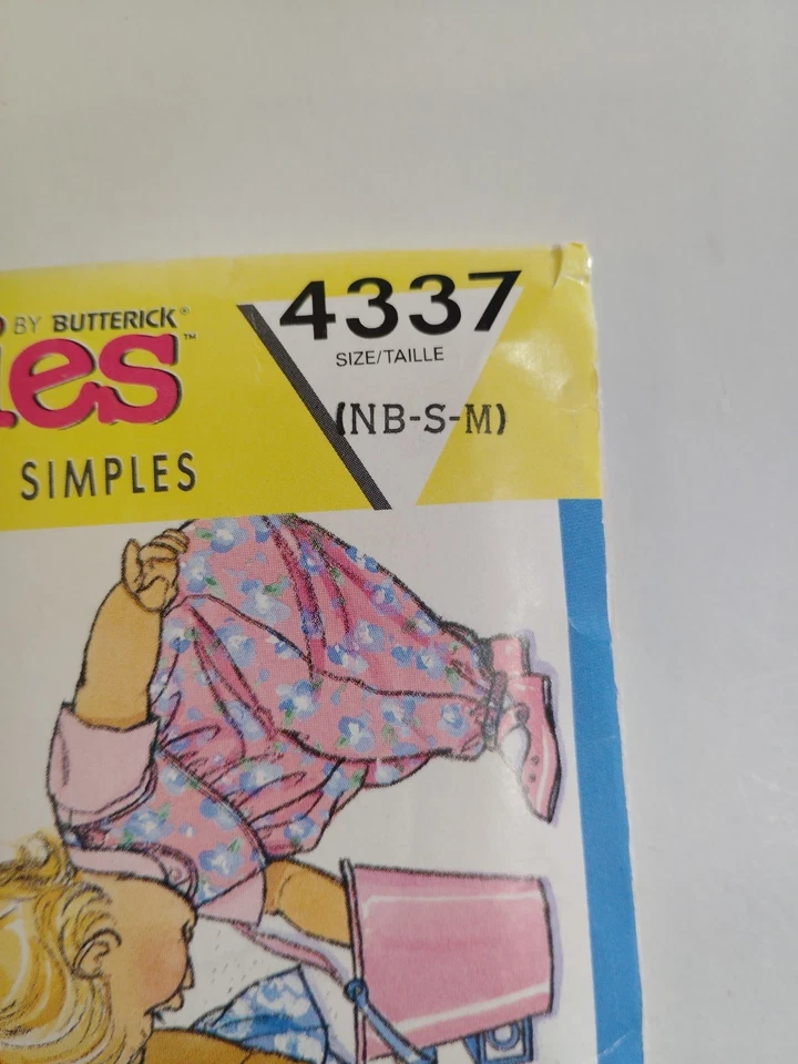 Butterick 4337 Jumper Panties Jumpsuit Top Sewing Pattern Girl NB S M Busybodies - Image 2 of 4