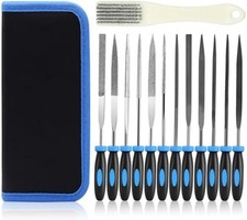 13Pcs Metal Needle File Set, Small File Set with 6 Diamond File, 6 Steel