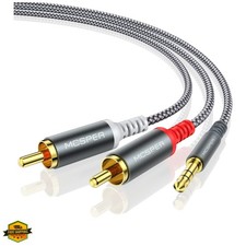 RCA to 3.5mm AUX Cable, 6.6 Feet 3.5 mm 1/8 to RCA 2-Male Headphone Jack Adap...