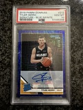 2019-20 Donruss Rated Rookie BLUE Infinite Tyler Herro RC Auto #/35 PSA 10 Gem
