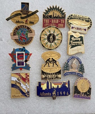 LOT OF 12 ATLANTA 1996 OPENING CEREMONY  STADIUM TORCH MARK OLYMPIC PIN
