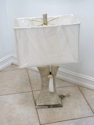 StyleCraft Home Collection KOusa Wood 32'' Silver Clear 3 Way Table Lamp
