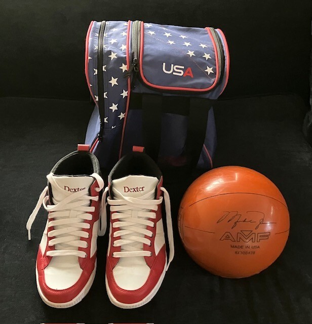 MICHAEL JORDAN Bowling Ball (drilled) Shoes Bag Set AMF