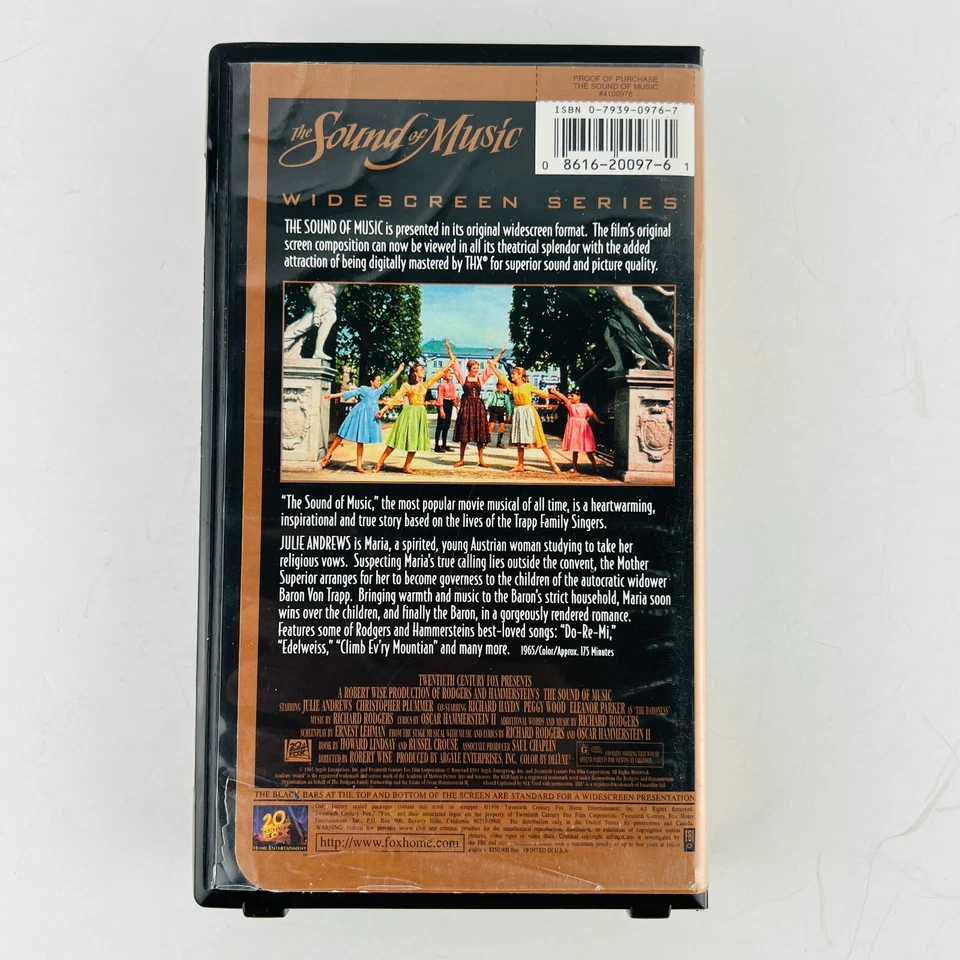 The Sound of Music VHS Video Tape Widescreen Series 1996 Clamshell Case - Image 2 of 2
