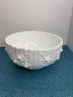Vintage Fenton White Milk Glass Cabbage Rose 7" Bowl