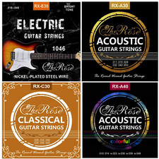 Gitarrensaiten 6x Set Akustik Klassik Western E Gitarren Bunt Stahl Nylon Saiten