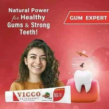 Vicco Vajradanti Herbal Ayurvedic Gums Teeth Toothpaste free Shiping