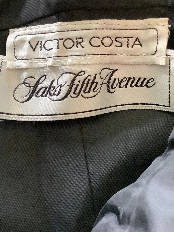 Victor Costa Saks Fifth Ave. Talla 6 Vestido/vestido negro con lazo gigante Foto 4 de 4