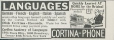 1915 Learn Languages Quickly At Home Cortina Phone Academy Vtg Print Ad CO5