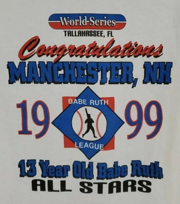 VINTAGE PJ O' Sullivans Babe Ruth Shirt Mens Large 1999 Manchester NH Adult A11