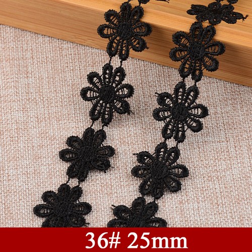 13/15/25mm Guipure Embroidered Daisy Flower Lace Trim Sewing and Embellishment - Picture 47 of 63