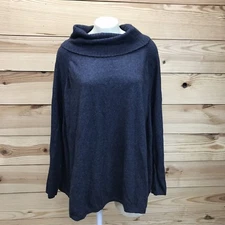 Mistral Sweater 16 Navy Blue Cowl Neck Oversized Raglan Angora Blend B16
