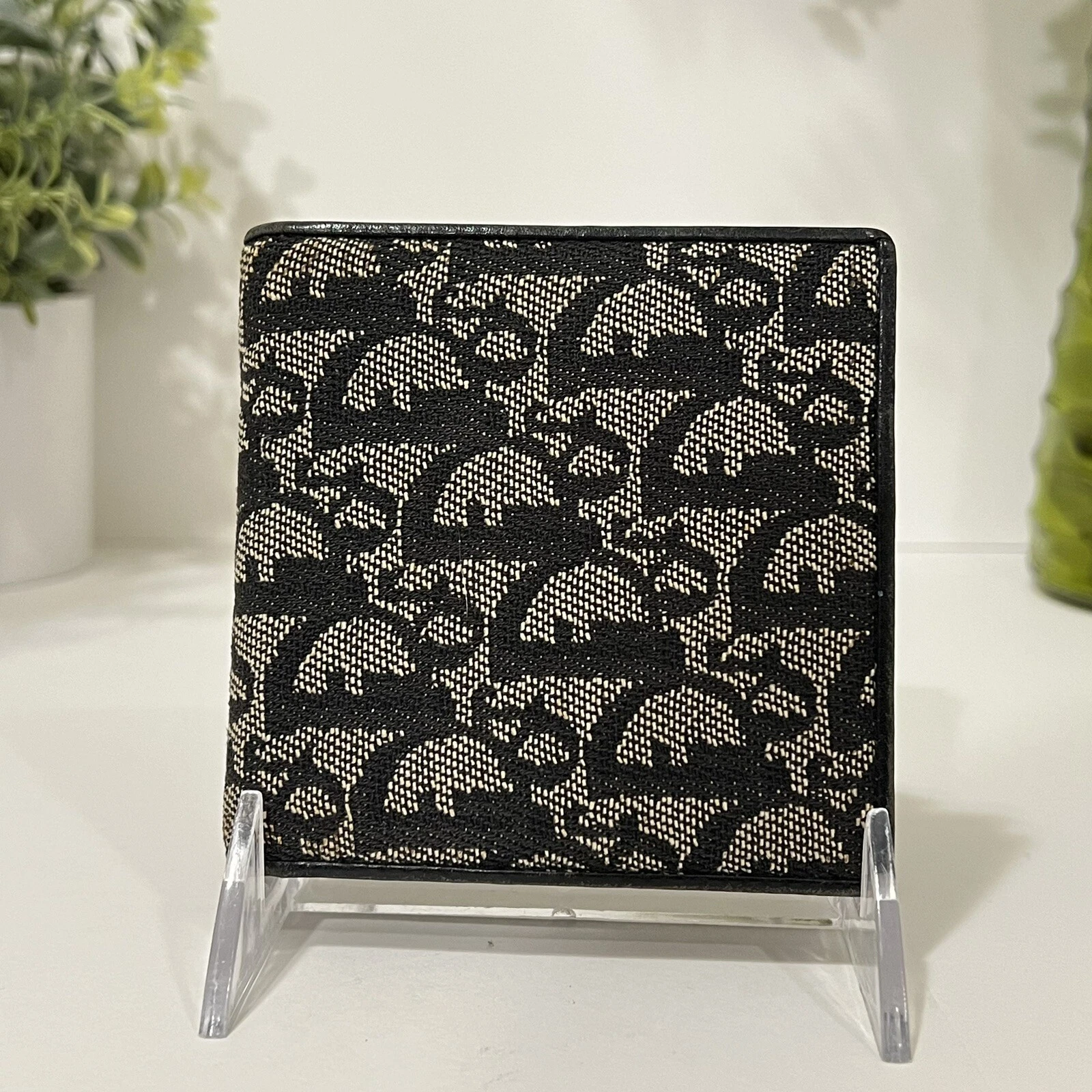 *EXCELLENT* Portefeuille pliant vintage Christian Dior Trotter noir
