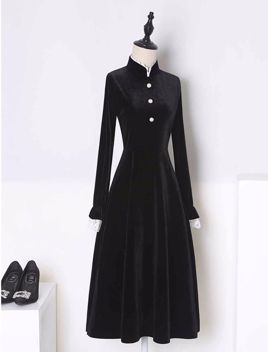 Custom Made To Order Retro Velvet High Neck Wedding Guest Dress plus 1x-10x Y546 | eBay Custom Made To Order Retro Velvet High Neck Wedding Guest Dress plus 1x-10x Y546 | eBay