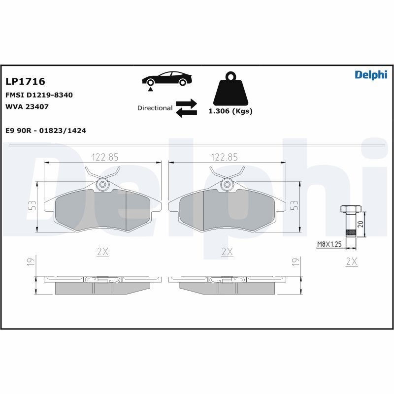 Jeu de 4 plaquettes de frein Citroën C3 et C2 pour sécuriser vos trajets urbains