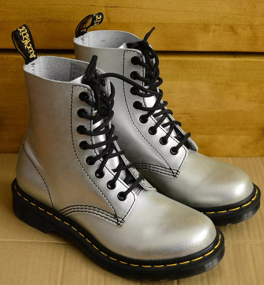Dr. Martens Pascal Silver Ladies Shoes Size UK 4 EU 37