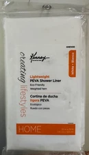 Kenney Lightweight PEVA Shower Liner Eco Friendly 70" x 72" White KN61430