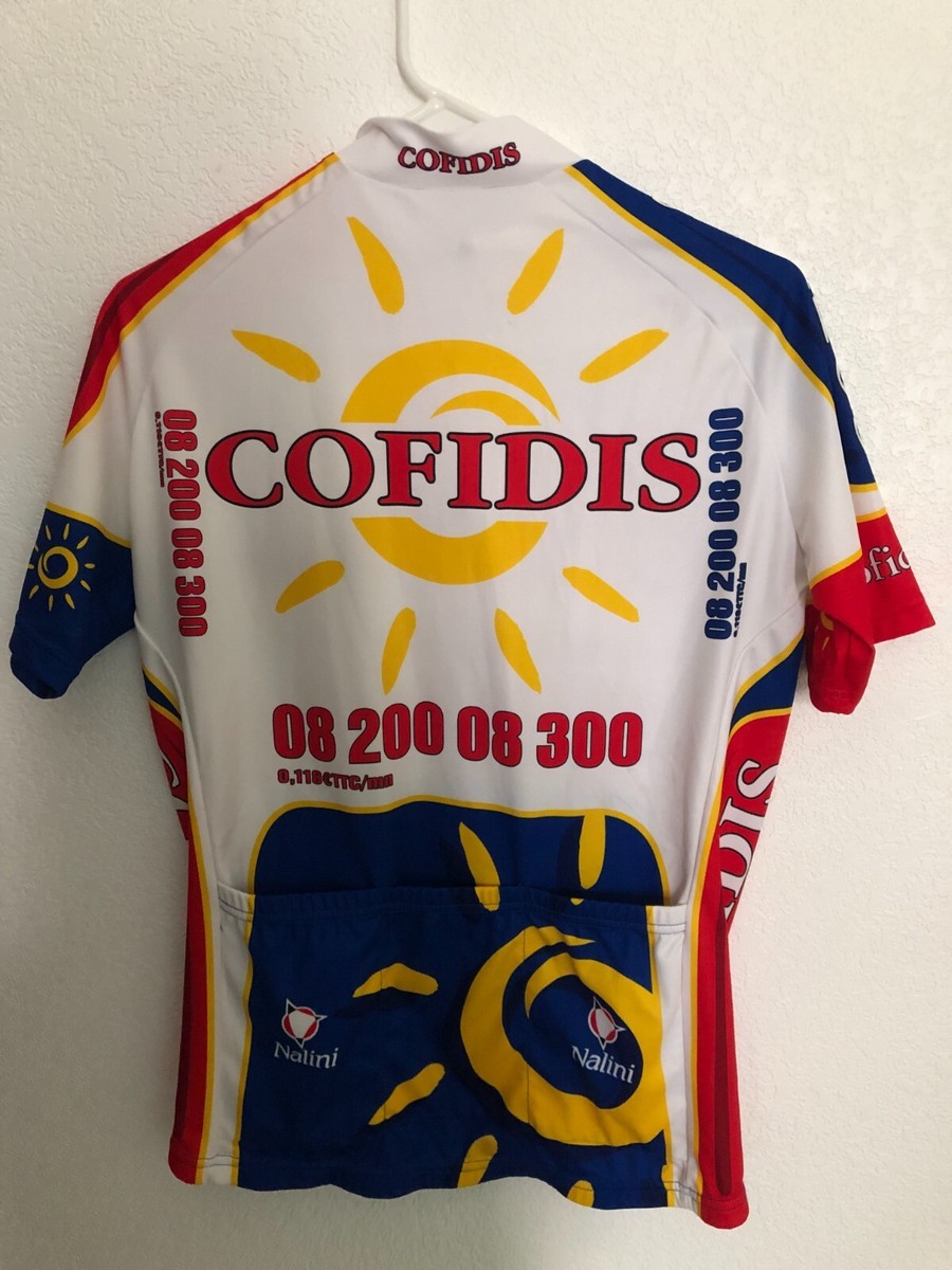 Maillot Cycliste Cofidis Nalini Taille 3 – Fabriqué En Italie, Blanc/rouge/bleu/jaune, Court