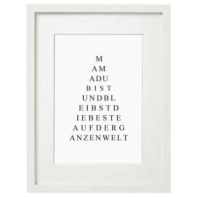 Wandbild Mama Du bist die Beste Bild Deko Kunstdruck im Rahmen + Passepartout