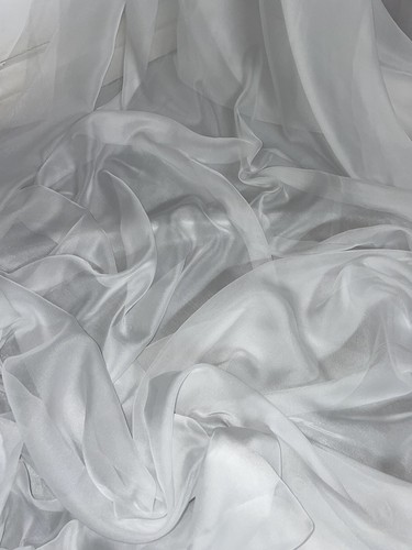 1 mtr weißes kationisches Brautkleid Chiffonstoff..58" breit #17406 - Bild 2 von 3