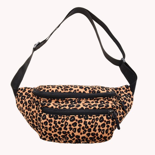 Fashion Women Flannel Leopard Print Crossbody Bag Casual Waist Packs (03) - Picture 9 of 12