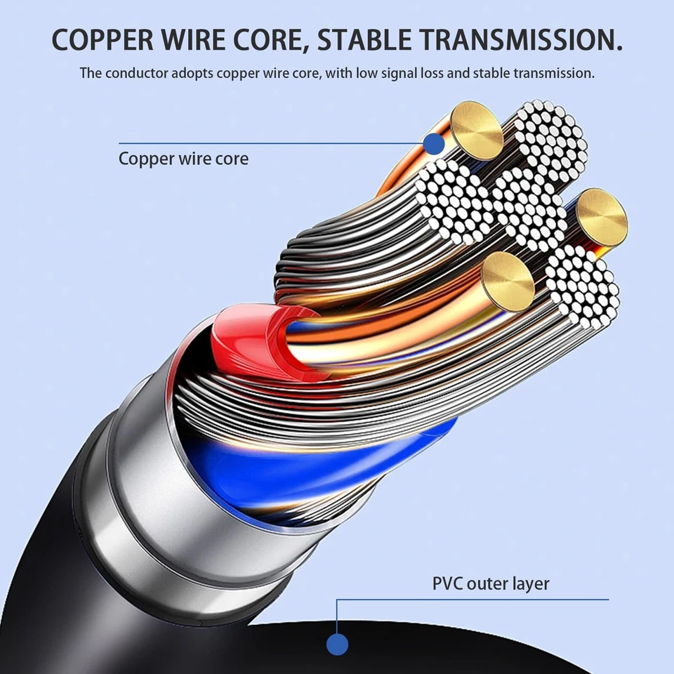 PASOW VGA Splitter Cable Dual Monitor Y Adapter Video Cord 1 Male to 2 Male S... - Image 4 of 4