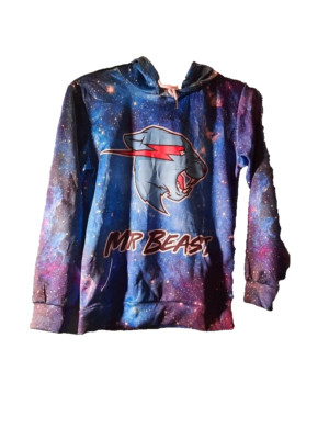 NEW ! MR BEAST Galactic Stars Pull Over  Hoodie Size  M