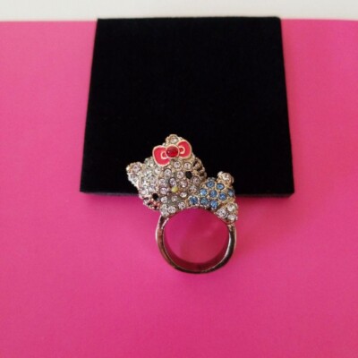 Hello kitty Tin alloy kawaii Lying kitty ring Sanrio jewelry