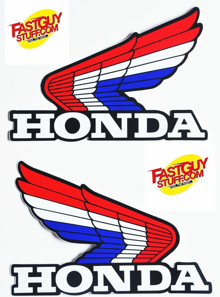 LICENSED HONDA UNIVERSAL ATV ATC Quad Fuel Gas Tank Wings Decal Sticker SET eBay