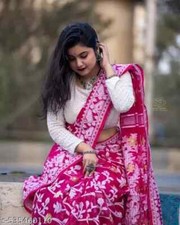 Women's Cotton Silk Saree Without Blouse