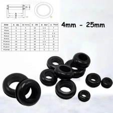 Wiring And Blanking Grommets Rubber Open Grommet Ø 4mm - 25mm O Ring Cable Bung
