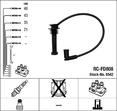 8542 NGK Ignition Cable Kit for FORD,MAZDA