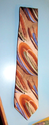 Jerry J Garcia Tie Clockworks Collection 52 Silk Tie Brown Gold
