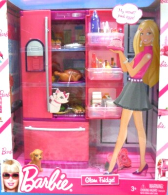 BARBIE Collector Doll RARE Pink Glam Vintage Fridge Refrigerator Kitchen  House