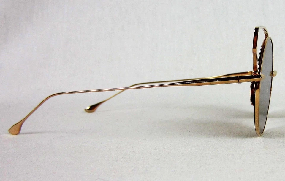 Óculos de sol Dita Believer 23008-B ouro 12K redondo flash lente espelho armação olho de gato - Imagem 3 de 4