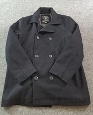 Steve & Barrys Woolly Mammoth Coat Mens Size Medium Navy Blue Wool Blend Jacket