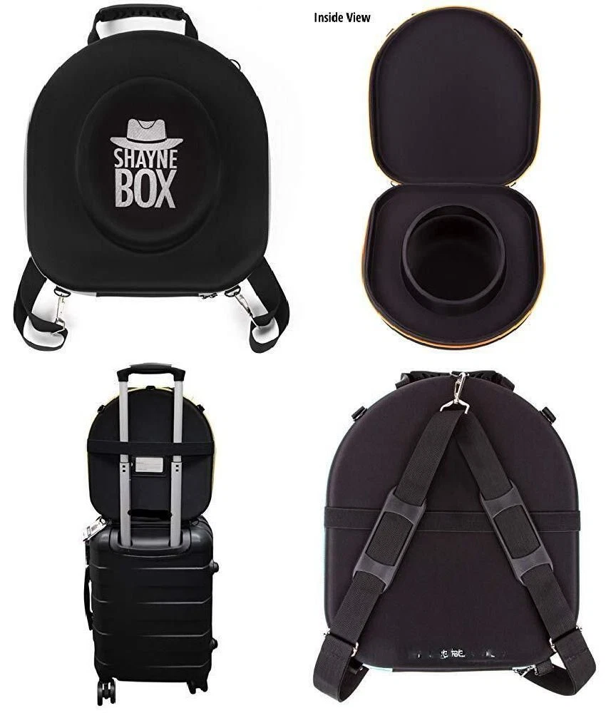 Original ShayneBox Travel Hat Box (Black/Silver) FITS HAT/Fedora