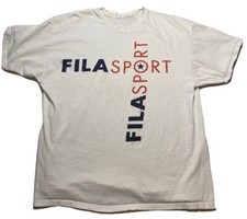 Rare Vintage FILA Graphic Single Stitch T Shirt 90s USA White Mens Size XL