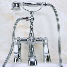 Polished Chrome Clawfoot Bathtub Faucet Telephone Style Handheld Shower Zna113