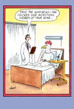 Chicken Soup Funny Tom Cheney Get Well Card - Greeting Card by Nobleworks