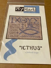 NEW RARE MY MARK "ICTHUS" CROSS STITCH CHART & CHARM 2005