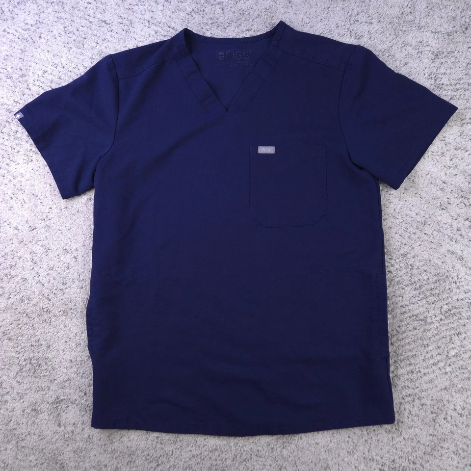 Figs Scrub Set Mens Medium Top Small Pant *TWO TOPS* Chisec Tansen Navy Blue - Image 2 of 4