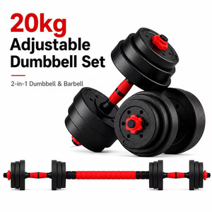 20KG Dumbbell réglable & Barbell Set Home Gym Poids Équipement de fitness