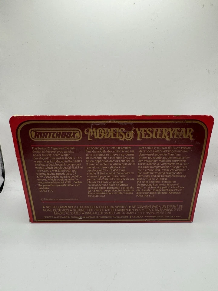 MATCHBOX Model Of Yesteryear Y-27 1922 Foden Steam Lorry - Pickfords 1984 - Image 2 of 3