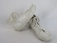 Youth Vans High Top Shoes-Size 5-Solid White-721356-GUC