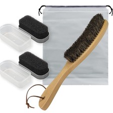 3-Piece Felt Hat Cleaning Kit - Horse Hair  Wood Brushes, Travel Brush, for ...